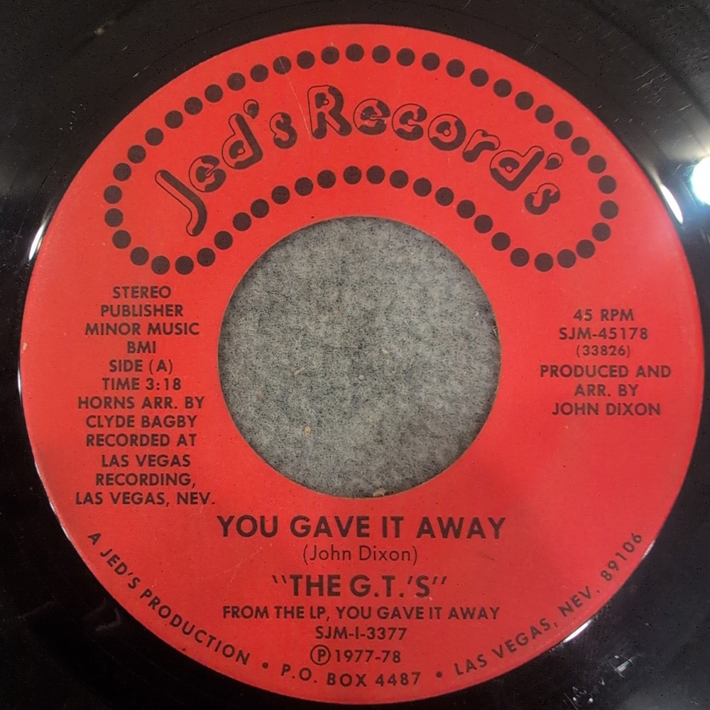 The‎ G.T.'s You Gave It Away Running Back 45 RPM Vinyl Jed's Record's SJM-45178